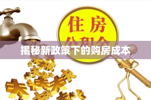永泰揭秘新政策下的购房成本