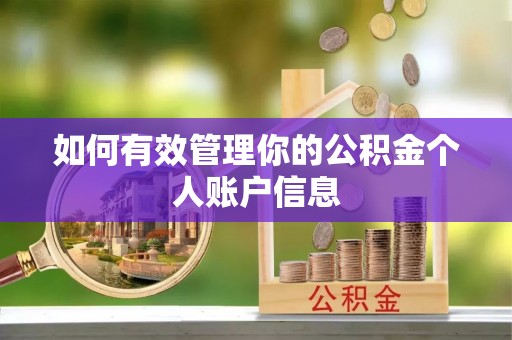 永泰如何有效管理你的公积金个人账户信息