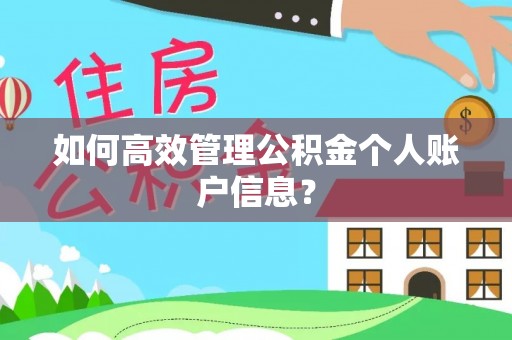 永泰如何高效管理公积金个人账户信息？