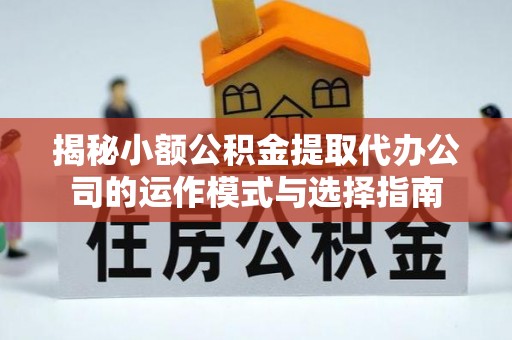 永泰揭秘小额公积金提取代办公司的运作模式与选择指南