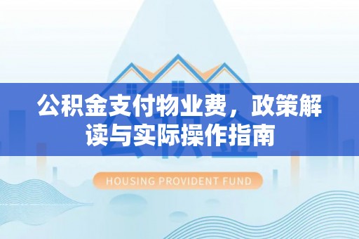 永泰公积金支付物业费，政策解读与实际操作指南
